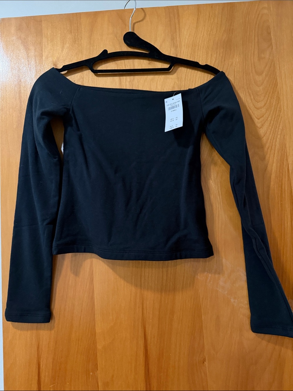 Abercrombie Off-Shoulder Long Sleeve Black Top